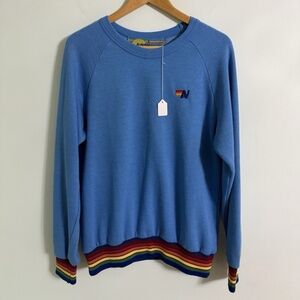 NWT Aviator Nation Crew Sweatshirt Blue Size Small